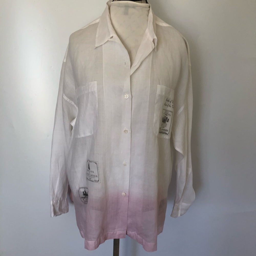 Casual Italian Boyfriend Shirt/Tunic/top. L